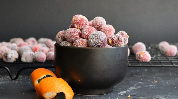 Orange Zest Sugared Cranberries