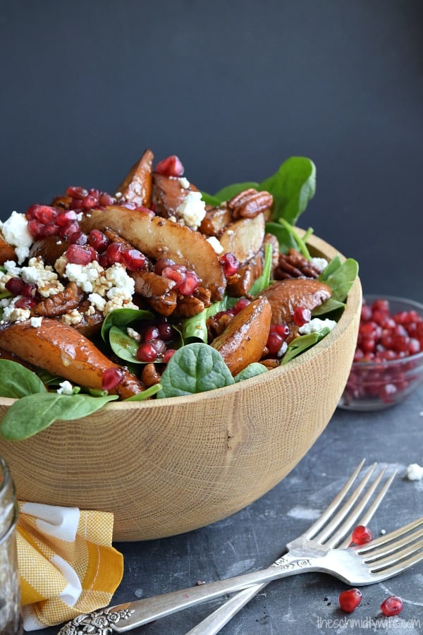 Roasted Pear & Pecan Salad - The Schmidty Wife