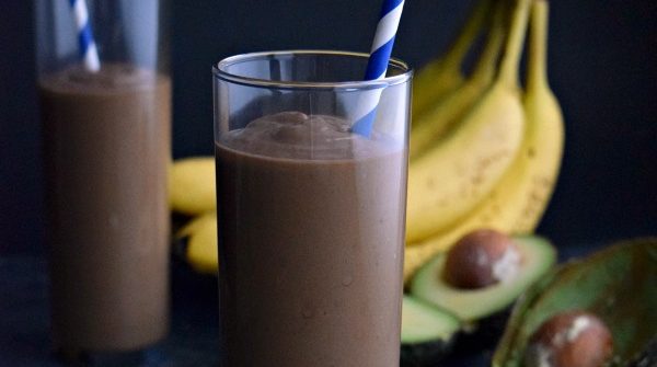 close up of Chocolate Avocado Smoothie