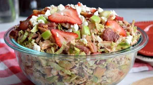 Shaved Brussel Sprout Salad with Strawberries