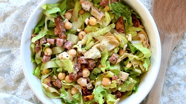 bowl with Marinated Chickpea Chopped Salad