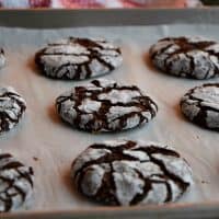 Chocolate Peppermint Crinkle Cookies