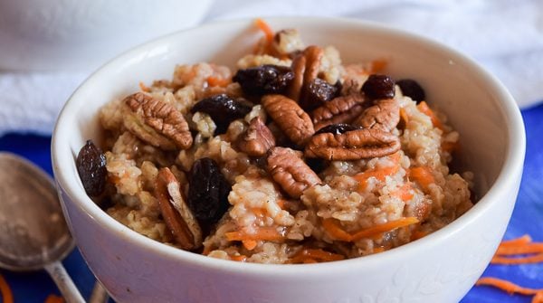 Clean Eating Carrot Cake Oatmeal #breakfast