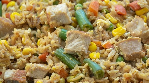Quick Easy Pork Fried Rice is cooked in one skillet and ready to eat in 30 minutes