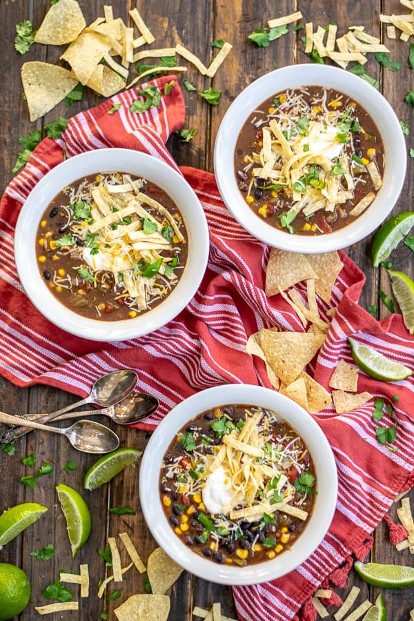 Slow Cooker Black Bean Tortilla Soup - The Schmidty Wife