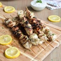 Grilled Greek Chicken Kabobs with Tzatziki