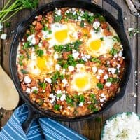 Shakshuka with Spinach and White Beans