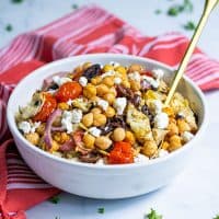 Grilled Chickpea Salad with Feta