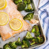 Baked Salmon and Broccoli