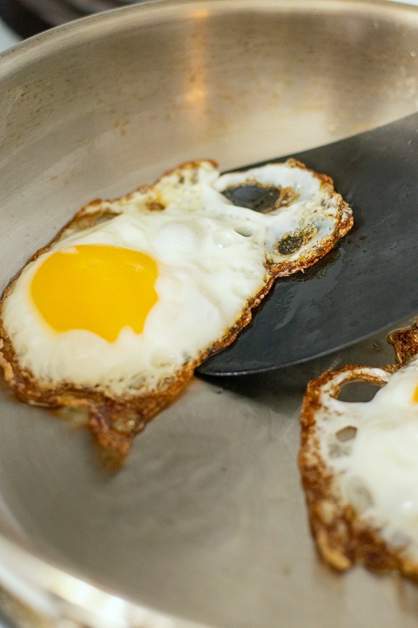 spatula under fried egg - The Schmidty Wife