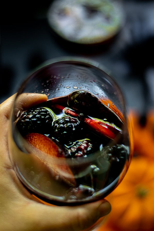 Spooky Blackberry Halloween Sangria With Red Wine