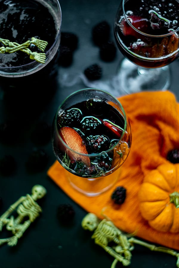 Spooky Blackberry Halloween Sangria With Red Wine