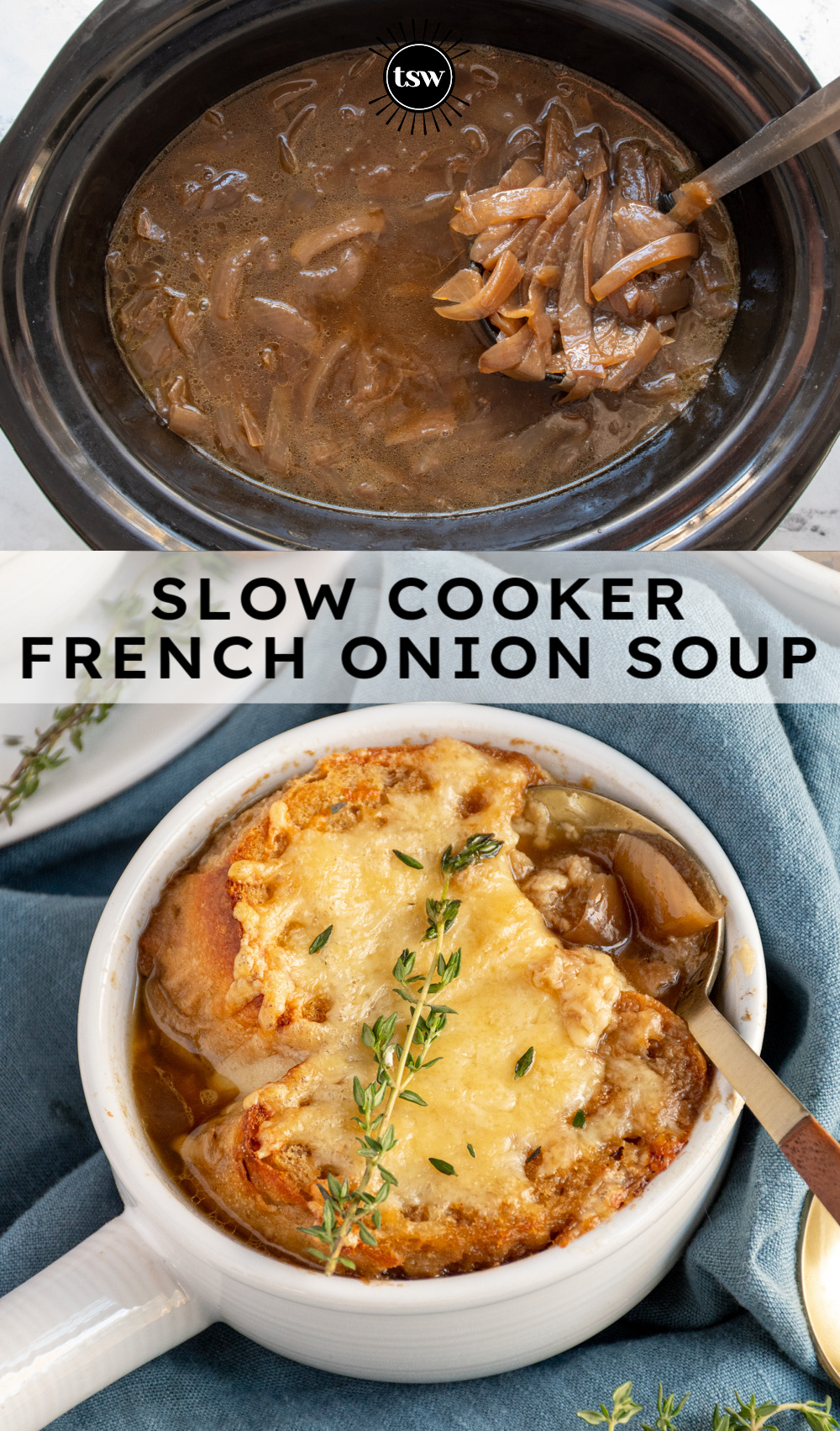 Easy Slow Cooker French Onion Soup - The Schmidty Wife