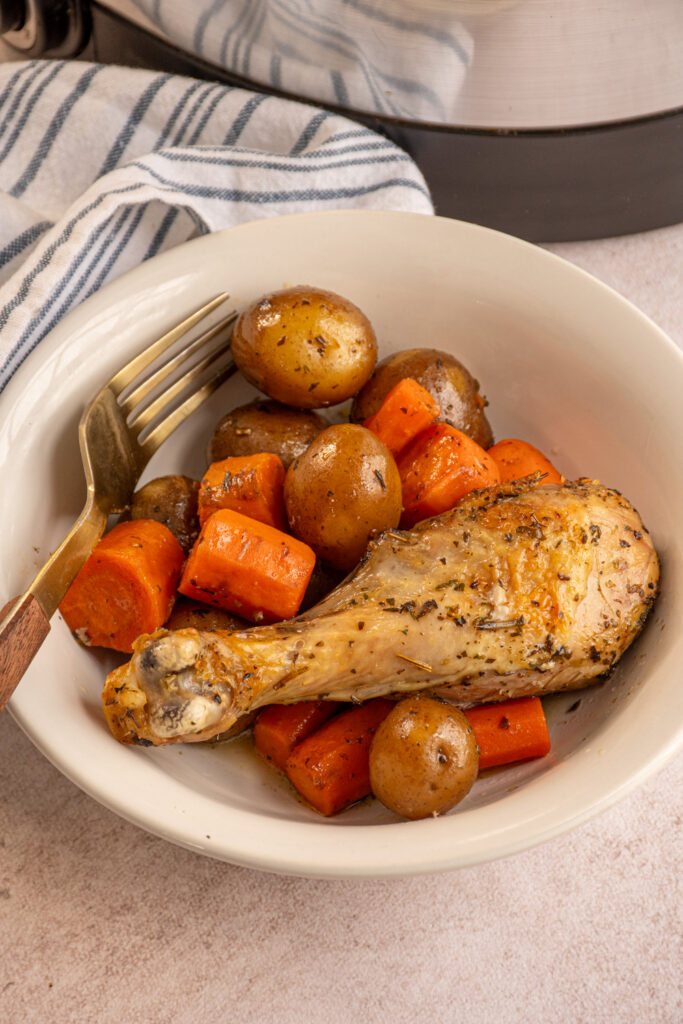 Slow Cooker Chicken Legs and Potatoes - The Schmidty Wife