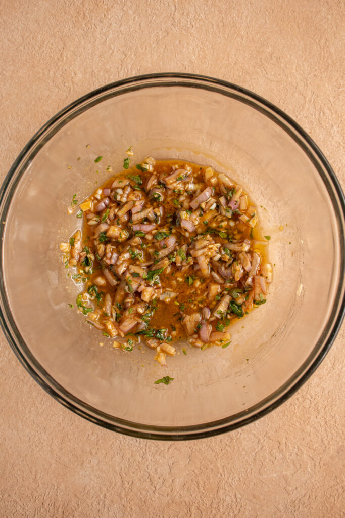 A balsamic marinade for the chicken.