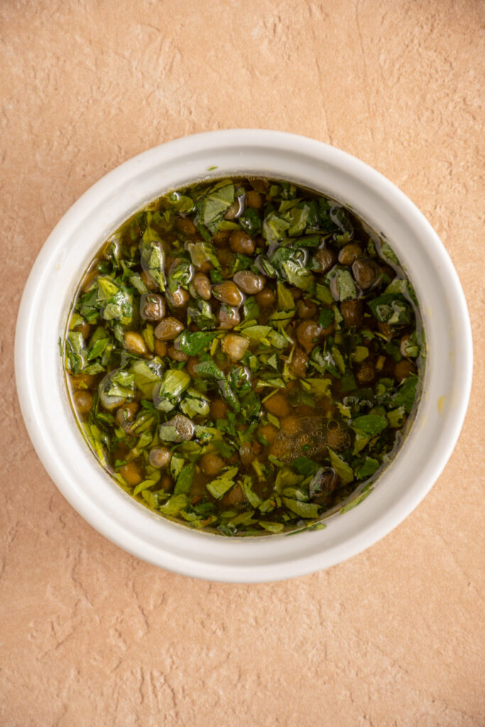 A caper lemon finishing sauce.