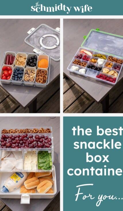 A collage of the best snackle box containers.