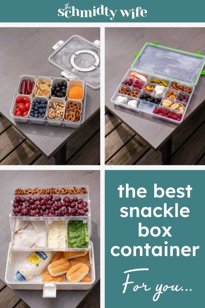 A collage of the best snackle box containers.